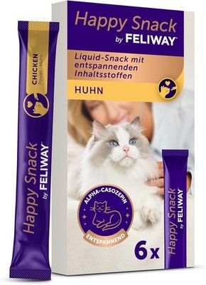 Happy Snack by FELIWAY, Huhn Geschmack, leckerer, beruhigender Leckerbissen, 6