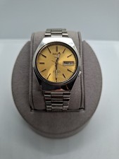 Seiko 5 7009A Orologio Automatico 17 Rubini Quadrante Giallo Oro Uomo
