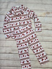 Holiday Christmas 2-Piece Sleep Set Morning Pajamas Kids size XS 4/5 Red Green
