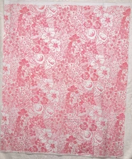 Bahama Hand Prints Floral Fabric By Berta Sands Pink Tropical Hibiscus 1yd x 44"