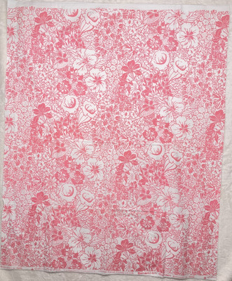 Bahama Hand Prints Floral Fabric By Berta Sands Pink Tropical Hibiscus 1yd x 44''
