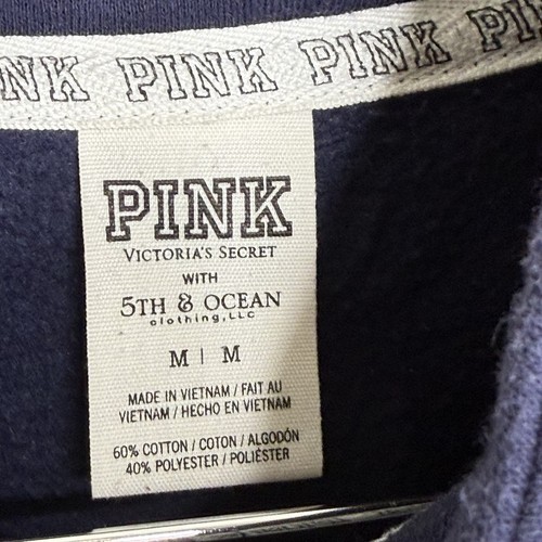 Pink Victoria’s Secret Michigan Quarter Zip Pullover Sweatshirt Sz Medium U of M - Picture 4 of 9