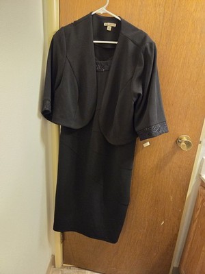 Maya Brooke Womens Plus Size 20w Black Jacket Dress Partial New Tag
