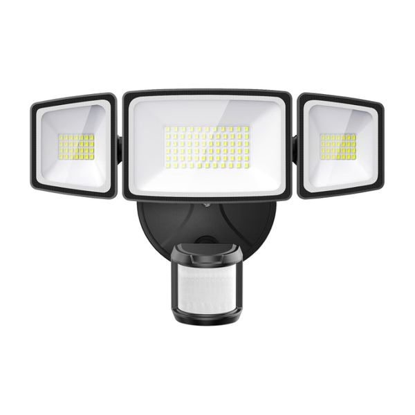 Onforu LED Strahler Bewegungsmelder 55W 5000 Lumen Kaltweiß 3 KöPfe Garten AußEn-image