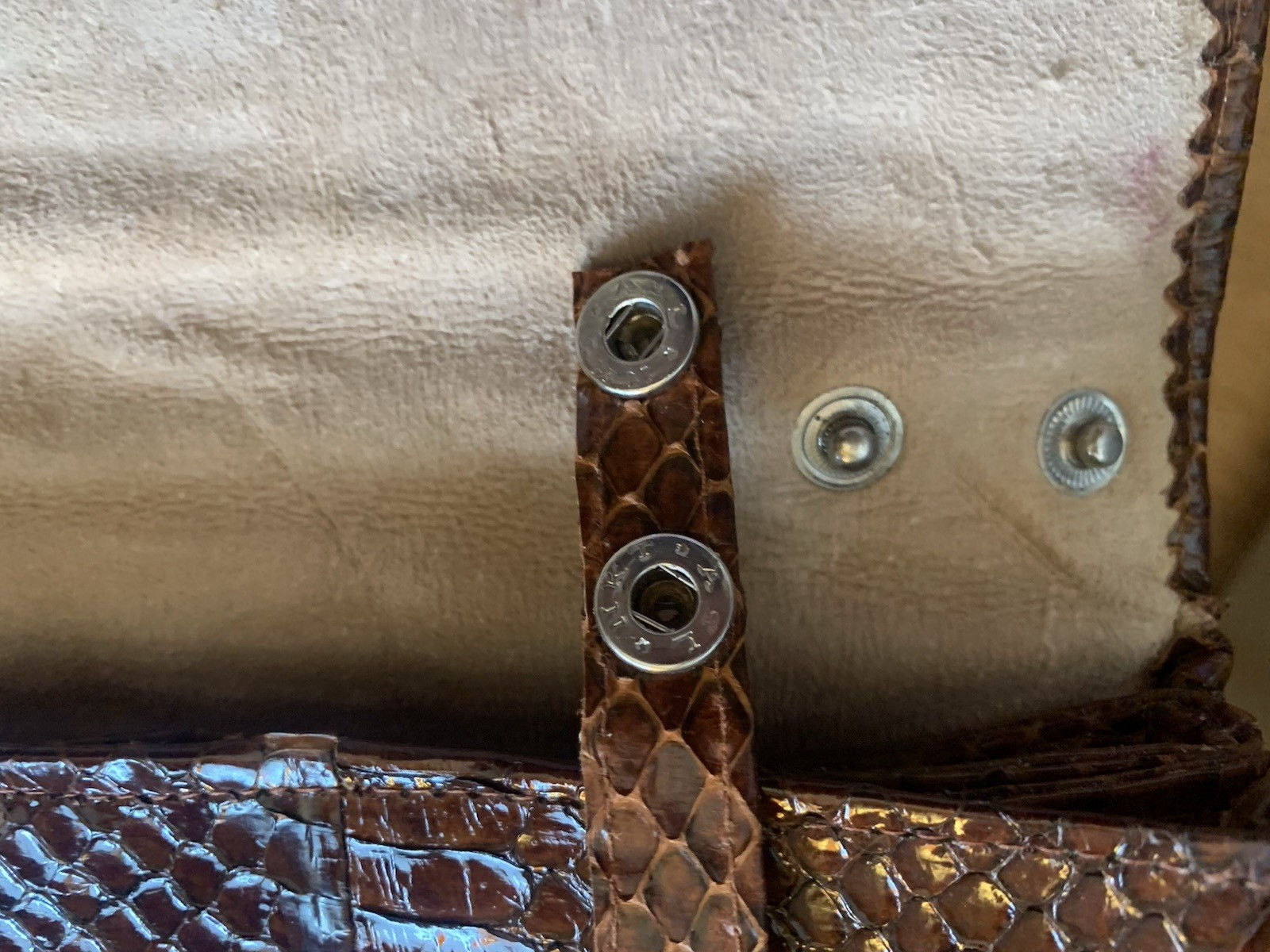 Genuine PYTHON Snakeskin Shoulder Bag Convertible… - image 13