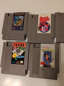 LOT OF 7 NES NINTENDO GAMES = Bases Loaded Castlevania 2 Casino Kid Commando