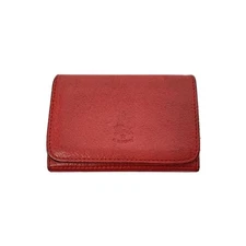 IL BISONTE Coin Case Pink Ladies Logo Card Holder