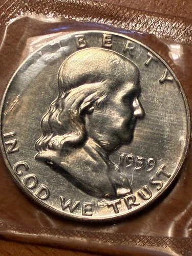 1959 Half Franklin Dollar  - UNC - From mint set - $1.99 Shipping