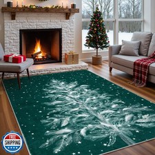 Lahome Christmas Rugs 5x7 Area Rug Washable Rug for Bedroom, Soft Non-Slip St