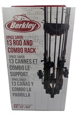 Berkley Vertical Fishing Rod Rack Wall Mount Holder Stores Up To 13 Rods