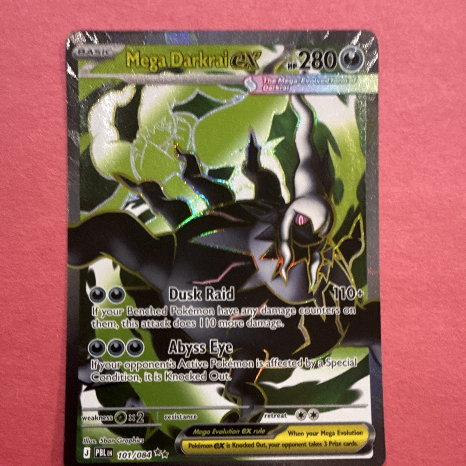 Pokemon TCG Mega Darkrai EX 101/084 PBL Pitch Black Ultra Rare Holo 280HP EN
