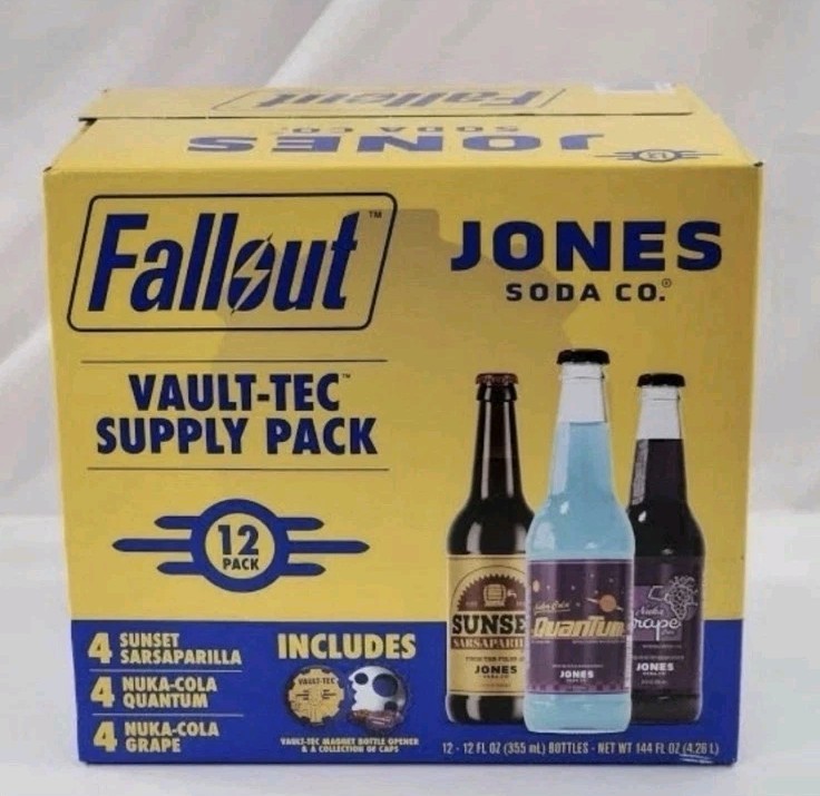 Fallout x Jones Soda Co - Vault-Tec Supply Pack, 12 fl oz, 12-pack SAMEDAY SHIP