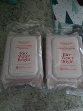 The Face Shop Rice Water Bright Cleansing Facial 50 Wipes 2 pack 100 total