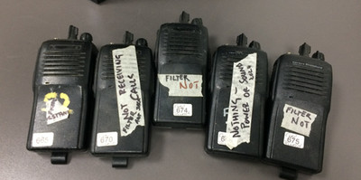 5 VERTEX VX-160U Radios for REPAIRS or PARTS ONLY