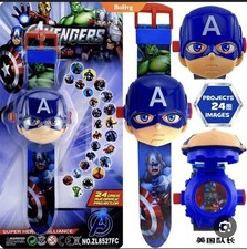 Reloj digital Marvel Superheroes Captain A Ironman Kitty 3D para niños