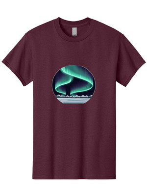 Northern-Lights Mens Graphic Tee, 100% Cotton, Casual Summer Wear