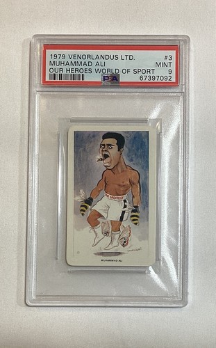 MUHAMMAD ALI 1979 VENORLANDUS OUR HEROES WORLD OF SPORT CARD #3 PSA 9 MINT
