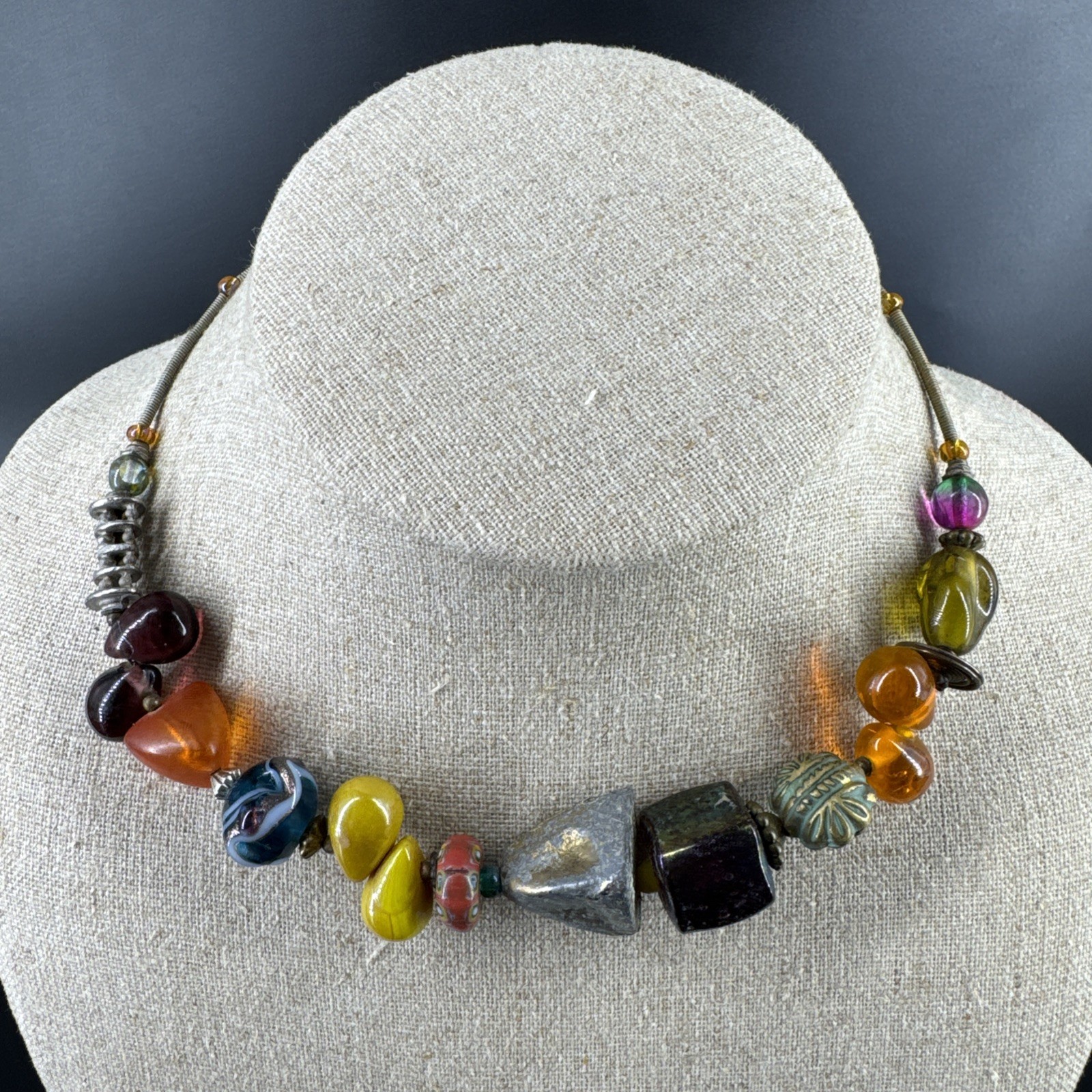 Multicolored Beaded Assorted Stone Adjustable Cho… - image 1