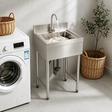 1 Compartment Stainless Steel Sink kitchen Sink Free Standing Hand Washing Sink