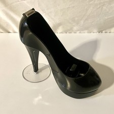 Scotch Tape Dispenser Black High Heel Stiletto Shoe with Wheel And Cuttter