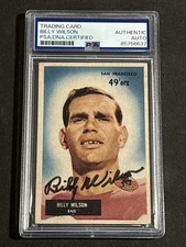 BILLY WILSON 1955 BOWMAN SIGNED AUTOGRAPHED ROOKIE CARD 49ERS PSA/DNA CERTIFIED. rookie card picture