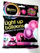 Illooms Light up Balloons - 15 Pack of Pink, Purple & White