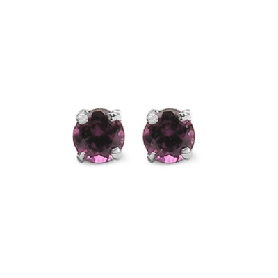 echter 0,40 Carat Rhodolith Ohrstecker 925 Silber Ohrschmuck 3,25 mm echter Rhod