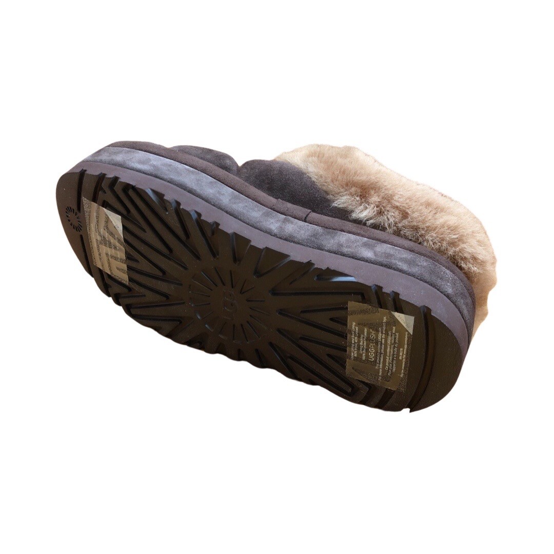 UGG Women's Tazzlita Suede Platform Slippers Chestnut Black UGG Women's Tazzlita Suede Platform Slippers Chestnut Black