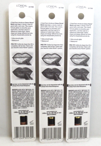 L'OREAL ULTRA CREAMY GLIDE SHARPENABLE LIP LINER 114 MATTE-ING CALL LOT OF 3 - Picture 4 of 4