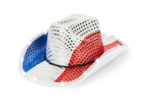 Independence Day Western Cowboy Hat - 4th of July - Medium Red White and Blue - Foto 5 di 7
