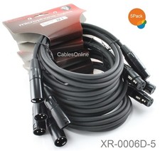 5-Pack 6ft Kirlin XLR Male/Female 20AWG Microphone Audio Cable, XR-0006D-5