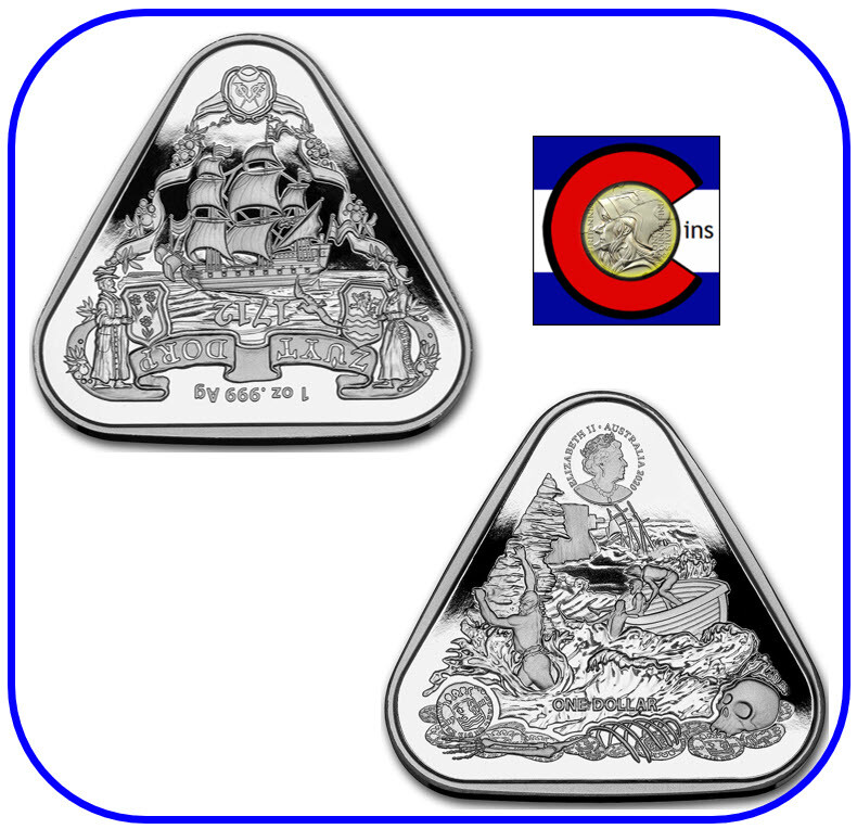 2020 Australia Shipwreck Zuytdorp 1 oz. 0.999 Silver Triangular $1