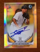 Bowman Chrome Prospects 2014 refractor Javier Betancourt automático #/500 Detroit