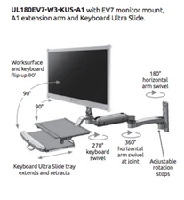 Healthcare/Dental Office – Ultra 180 Arm with Flip Up Keyboard Tray – ICW