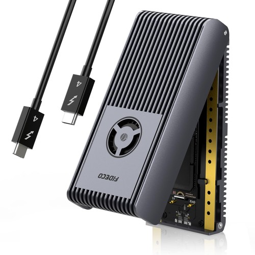 Boîtier M.2 NVMe 40Gbps Boîtier SSD USB4 en Aluminium avec Ventilateur Prise ...