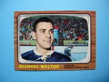 1966/67 TOPPS NHL HOCKEY CARD #14 MIKE WALTON EX/EX- SHARP+ 66/67 TOPPS