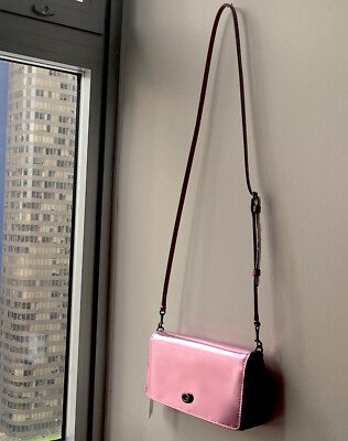 Coach 1941 High Shine Pink Metallic Interior Kisslock Coin Purse