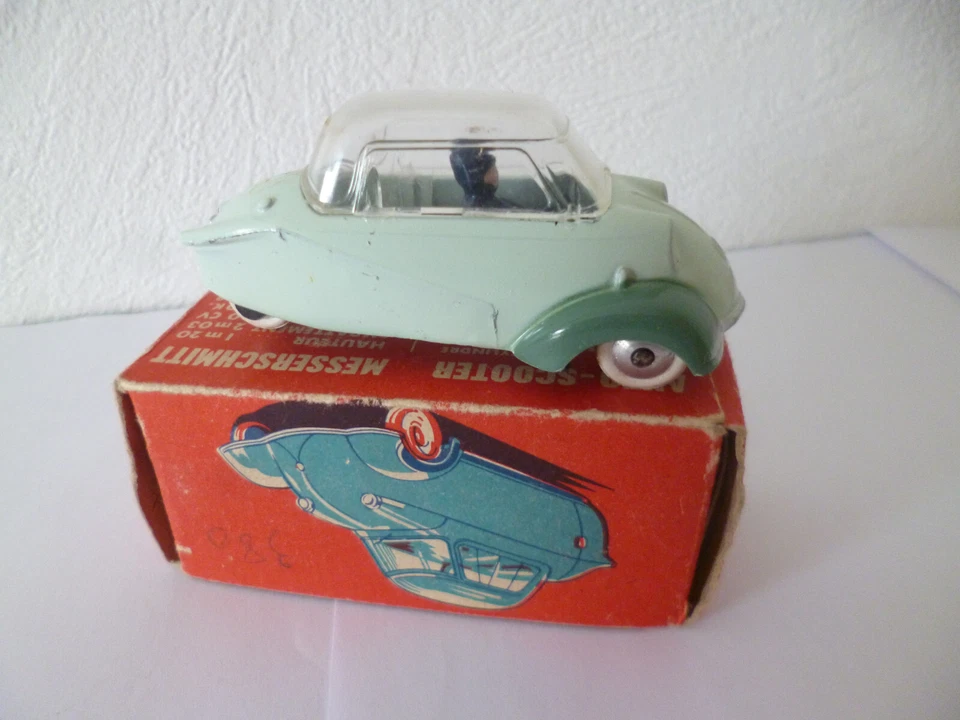 Authentique Auto-scooter Messerschmitte QUIRALU vert pâle en boite d'origine - Photo 3/4