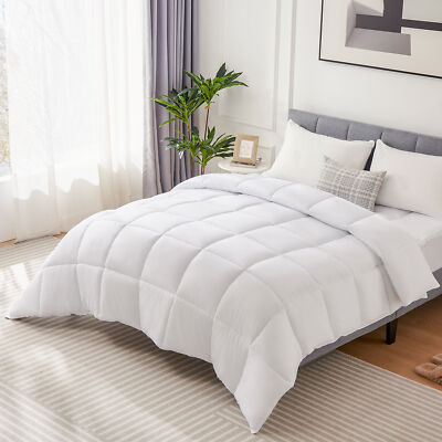 All Season Cooling Comforter Soft Breathable Fluffy Fiber Lightweight Bedding