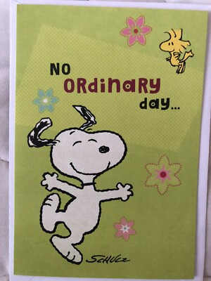 VINTAGE~PEANUTS~SNOOPY~ NO ORDINARY DAY ~Birthday Card~6.5  X 4.5 ~NEW~Fast Sh.