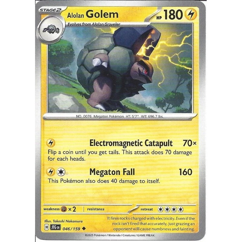046/159 Alolan Golem : Uncommon : Journey Together : Pokemon Trading Card Game