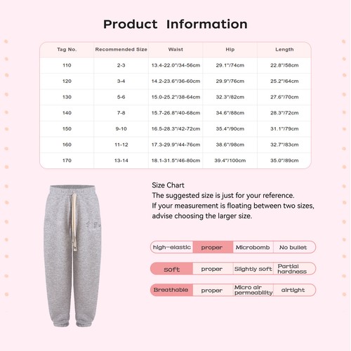 Unisex Kids Pants Workout Bottoms Hip-Hop Sweatpants Casual Trousers Embroidery - Picture 44 of 47