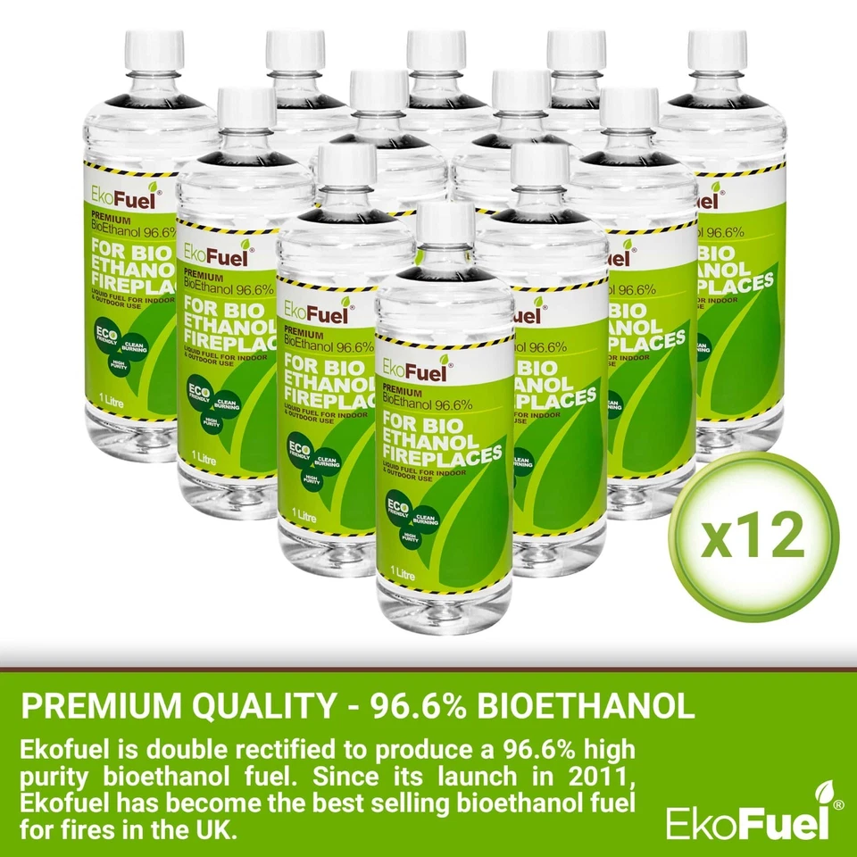 EKOFUEL Bio Ethanol Fuel – Premium Bioethanol for Liquid Fireplaces (12 Litres) - Image 4 of 4