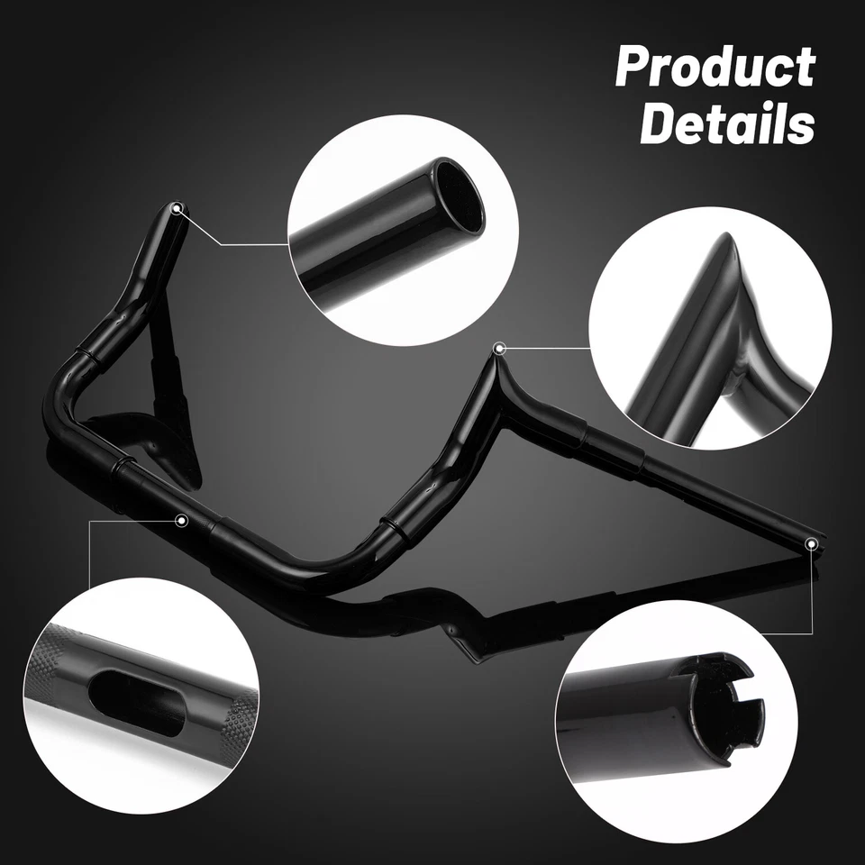 Manillar Meathook negro de 12" apto para Harley Street Electra Glide Limited Touring Foto 4 de 4