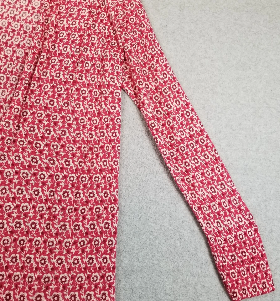 Cárdigan Suéter Ann Taylor LOFT Para Mujer Extra Grande Rosa Rojo Floral Frente Abierto Foto 4 de 4