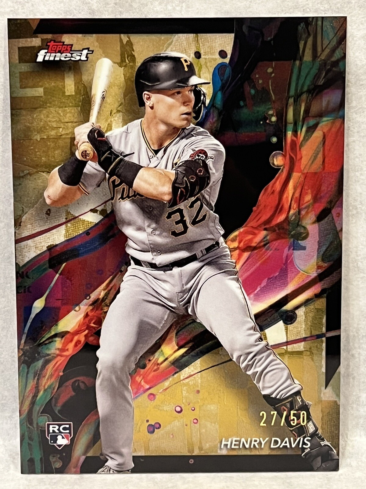 2024 Topps Finest Baseball Henry Davis RC Gold Refractor /50 #15 Pirates