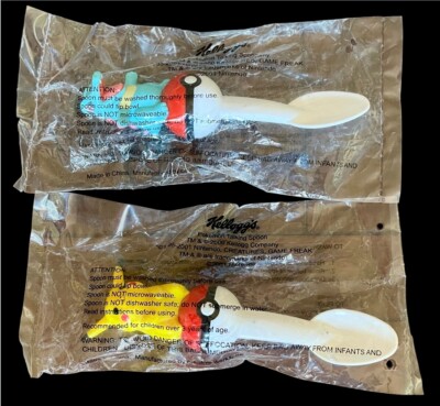 Lot of 2 ~ 2001 Pokémon TOTODILE & PIKACHU Talking Spoons KELLOGG'S ~ NEW SEALED