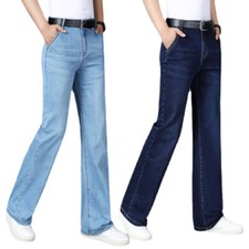 Uomo Casual Gamba Dritta Jeans 5-Pocket Vintage Medio Rise Stretch Pantaloni