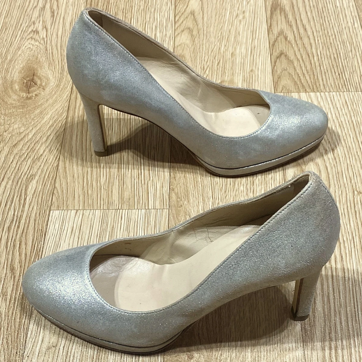 Silver suede store heels