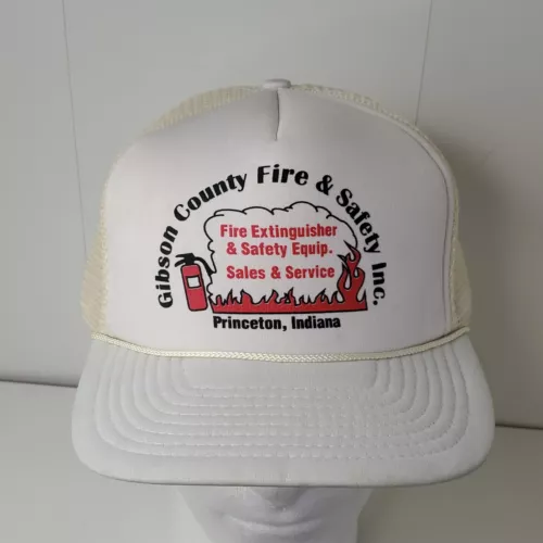 VTG Gibson County Fire Extinguisher Safety Mesh Trucker Hat Cap Princeton IN